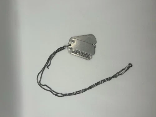 Vintage WW2 notched Dog Tags Military Memorabilia