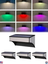 4 Pack Solar Deck Lights - Waterproof Color Changing Step Lights for Outdoor Use