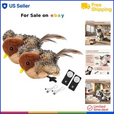 Realistic Cat Toys Plush Interactive Flapping Bird Chirping Exercise Toy