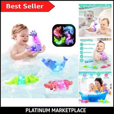 Interaktives 4er-Pack Badespielzeug in Tierform mit LED-Leuchten für Spaß Wasserspiel