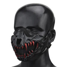 WST Tactical Half Face Mask Fangs Cosplay Airsoft Mask Hunting Mask Halloween BK