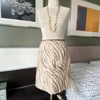 - LOFT Classy Animal Print Pencil Skirt in Cotton/Silk US4