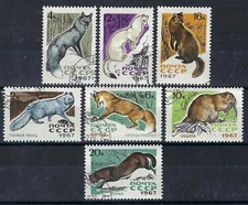Russia - 1967 7v. CTO NH Fur-Bearing Animals Fauna