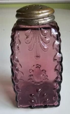 EAPG Victorian Amethyst Purple Glass Salt Pepper Shaker Cactus