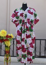 Indian Cotton Kimono Kaftans Summer Dress Night Gown Maxi Bridal Caftan Dress US
