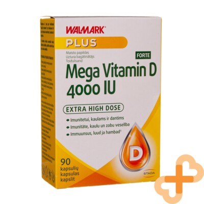 Mega Vitamin D 4000IU Forte 90 Kapseln Immunitätssystem Knochen Zähne Ergänzung