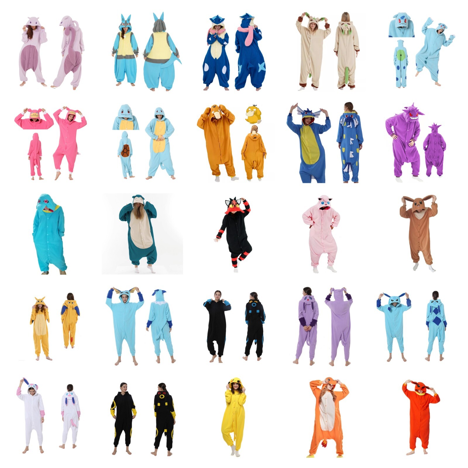 Adults Pokemon Costume Kigurumi Pajamas Sleepwear Pyjamas Pikachu Gengar Cosplay image 3