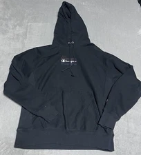 Champion Hoodie Reverse Weave Womens Large Black Hooded Activewear