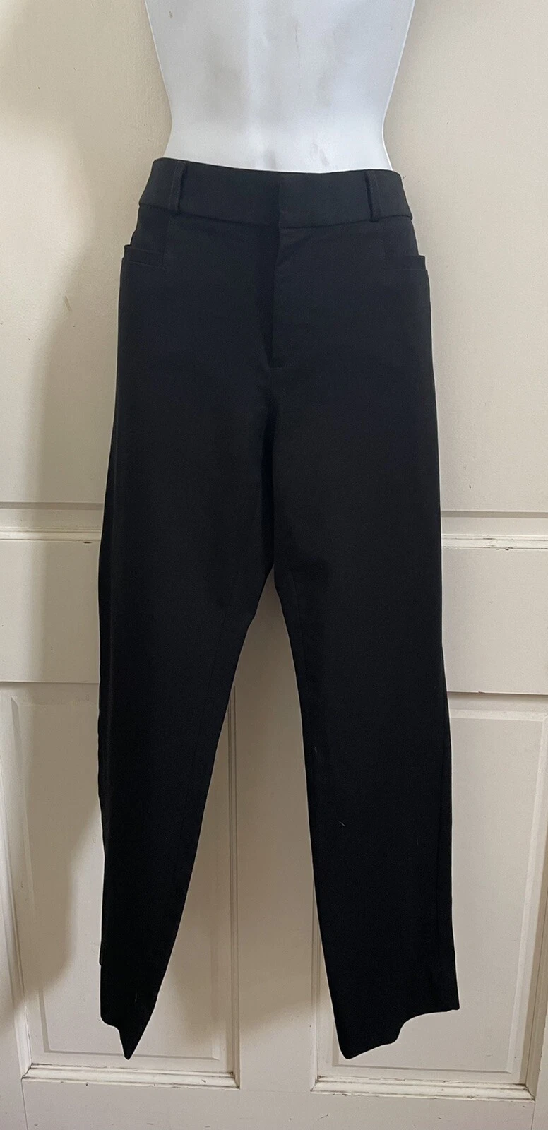JORDAN Pantalone BANANA REPUBLIC nero SLOAN bi stretch cotone rayon piatto davanti gamba slim 8