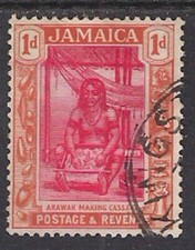 Jamaica 1921 - 29 KGV 1d Arawak Woman used SG 95 ( C402 )