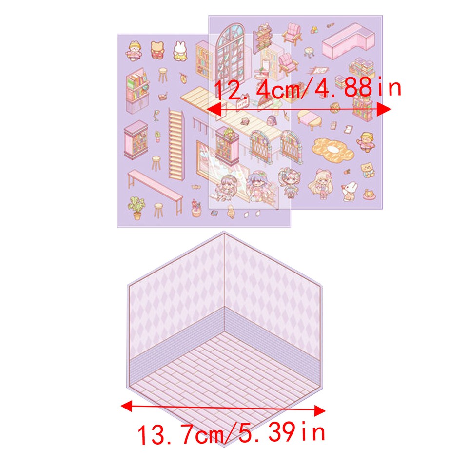 House Stickers Cute Cartoon Scene Sticker Creative 3D Visual Effect