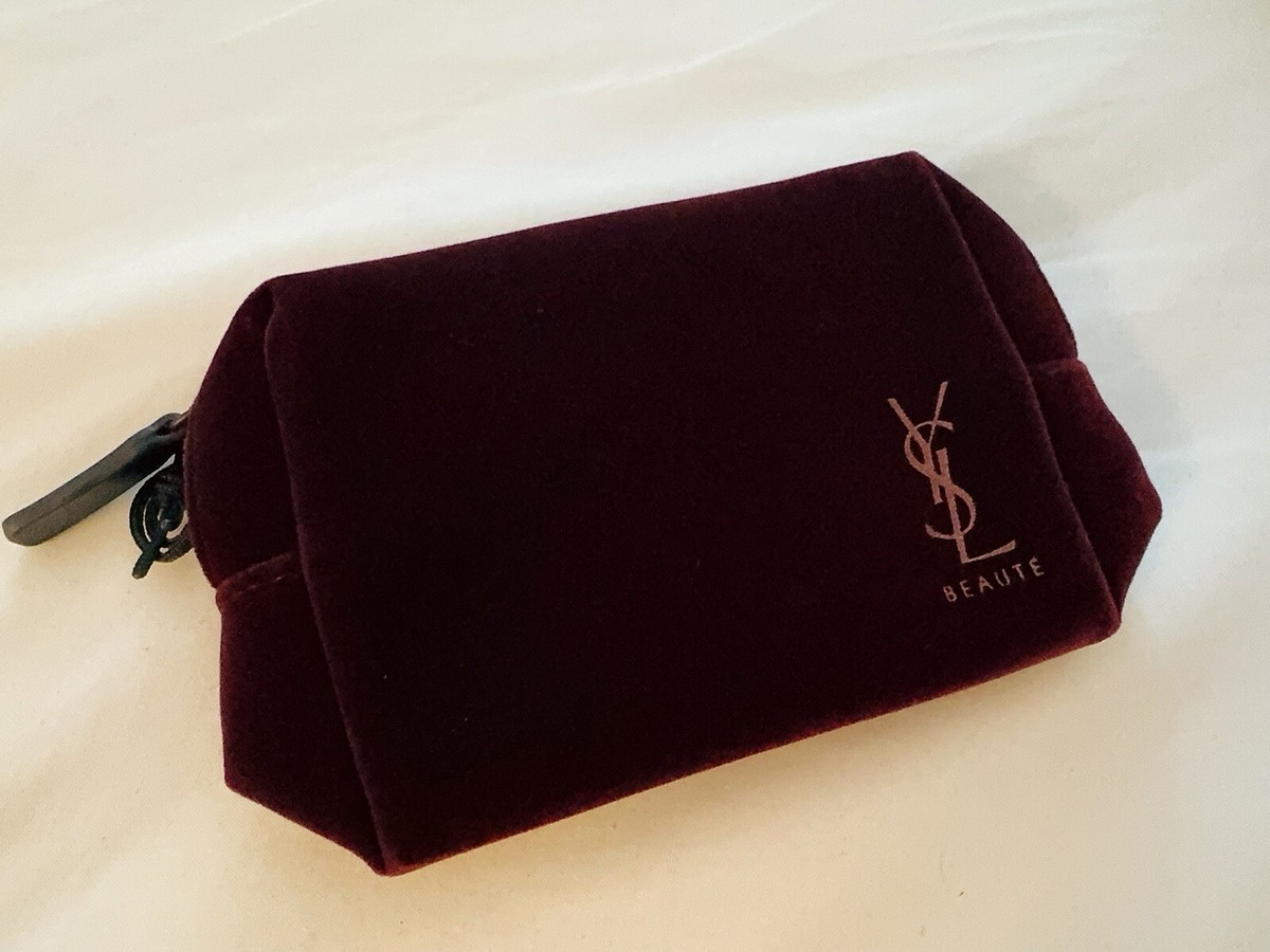 Yves Saint Laurent YSL Beauty Cosmetic Bag Travel Pouch Burgundy