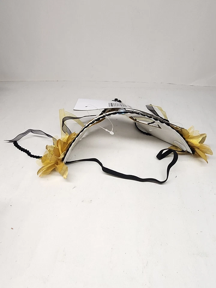 Day of the Dead/Masquerade Mask Venetian/Party/Mardi Gras/Costume White/Orange  - Image 2 of 2