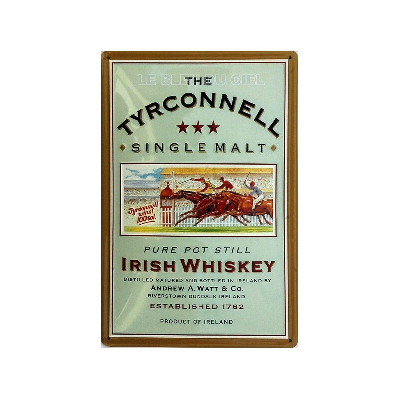 Plaque métal THE TYRCONNELL 20x30cm décor vintage bistrot et bar