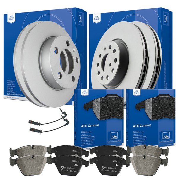 ATE Bremsscheiben + BelÄGe Ceramic + WK Mercedes A-KLASSE Vorn Ø288 Hinten Ø258-image