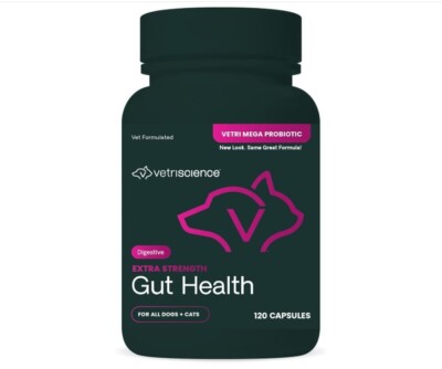 120 count Vetri Mega Probiotic Capsules Digestive Supplement for Cats & Dogs New