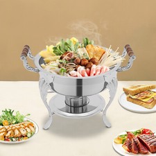 Round Chafing Dish, Stainless Steel Round Buffet Server, Chafing Dish with Lid