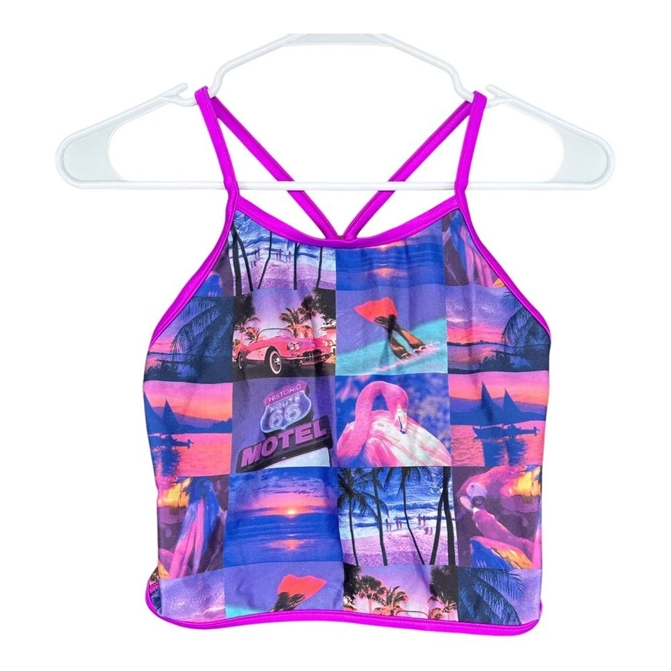 Speedo Women's Girl's Kids Swim Top Graphic Print Swim Pool Beach - Image 4 of 4
