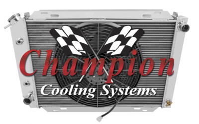 2 Row 1'' Tubes AAR Champion Radiator W/ 16'' Fan for 1983 - 1986 Mercury Marquis