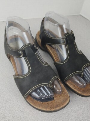Hush Puppies Size 7M Sandal Slipon Brown Leather Womens Harmony
