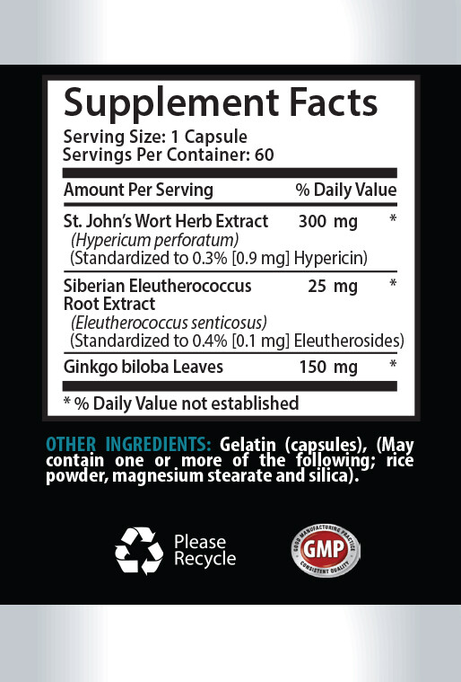 antioxidant booster ST. JOHN'S WORT EXTRACT gingko biloba ginseng