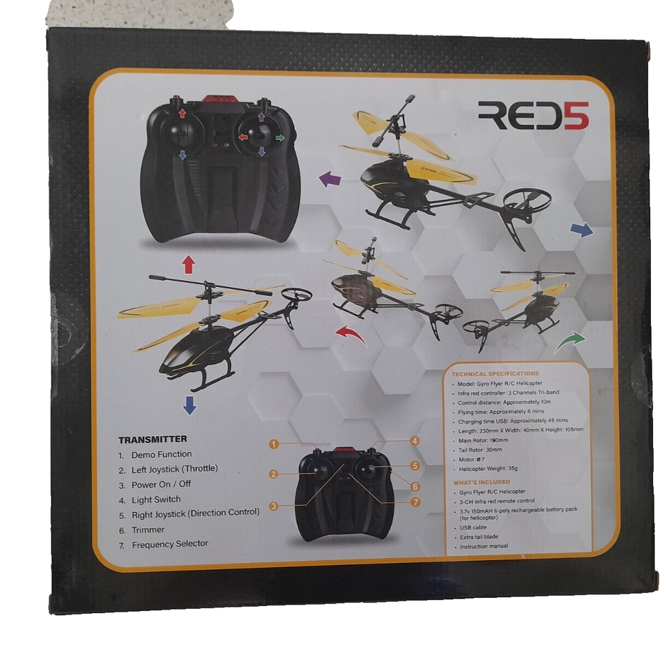 Red 5 Gyro Flyer Remote Control Helicopter eBay