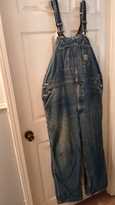 Carhartt Men's Denim Overall. Carpenter. Light Stains. Size 40/30.