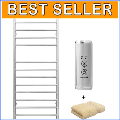 Energy-Efficient Wall-Mounted Towel Warmer - LED Timer & Overheat Protection