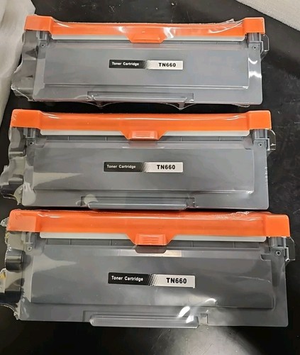 TN660 COMPATIBLE TONER CARTRIDGE REPLACEMENT 3 PACK BLACK TN-660