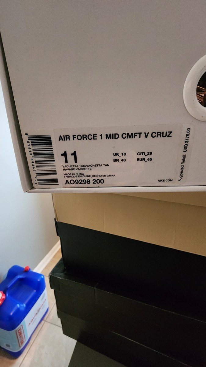 Size 11 - Nike Victor Cruz x Air Force 1 Mid Vachetta Tan | eBay