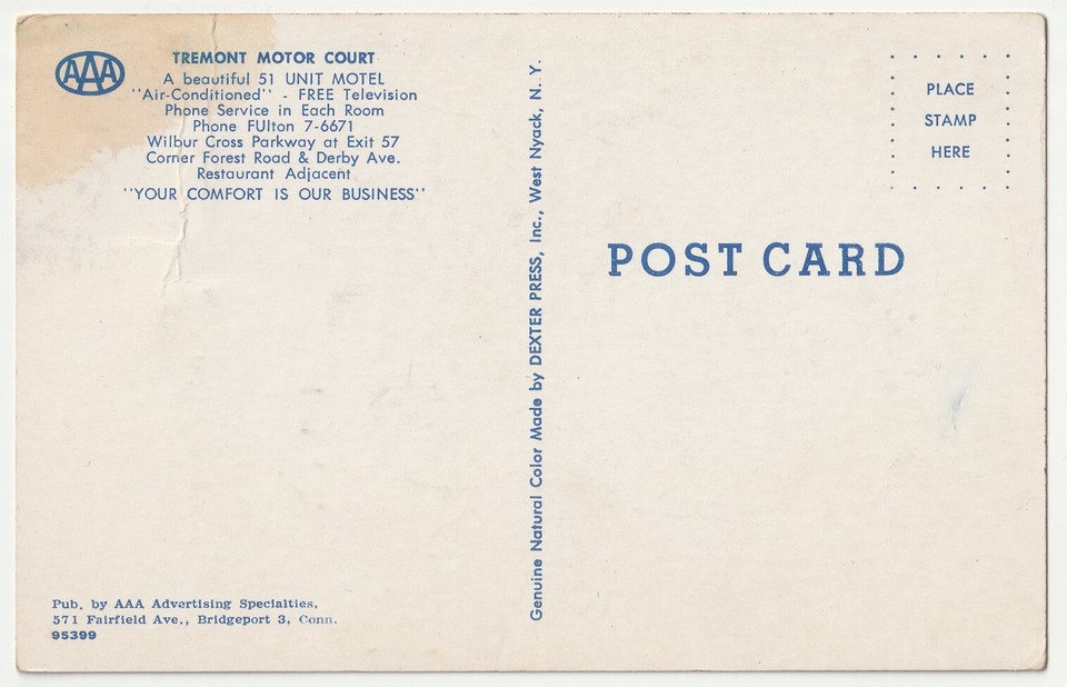 1950s Oldsmobile & Plymouth Tremont Motor Court Motel New Haven CT MCM