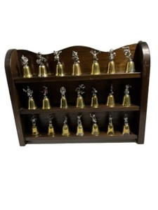 Disney’s NE Collectors Society Silver Plated & Pewter Bells Lot Of 21 W/ Shelf