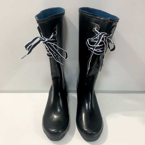 Sperry Sadie Lace Up Wedge Black Rubber 
