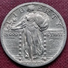 1920 S Standing Liberty Quarter 25c Better Grade XF + Details #67346