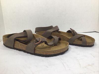 Birkenstock Womens Size EU 38 Yara Mocha Birkibuc Sandals Y23
