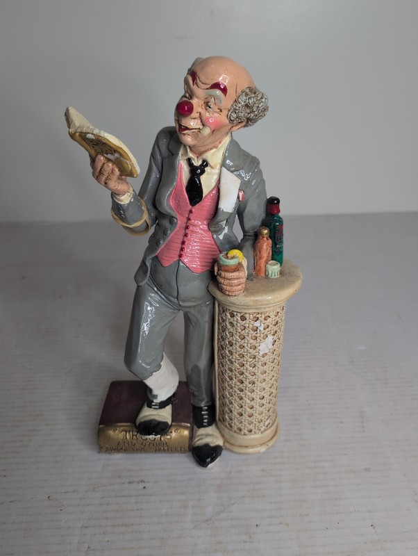 JUDI'S PASTIME Lawyer Clown SIGNED 1983 PORCELAIN 13" FIGURINE