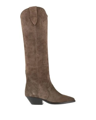 $1100 ISABEL MARANT DENVEE TALL KNEE BOOT SUEDE BROWN WESTERN CUBAN 35 (DC11)