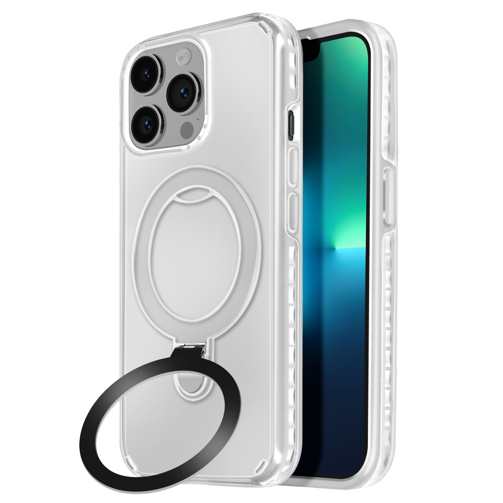 Coque iPhone 13 Pro antichoc blanche avec support pliable Avizar