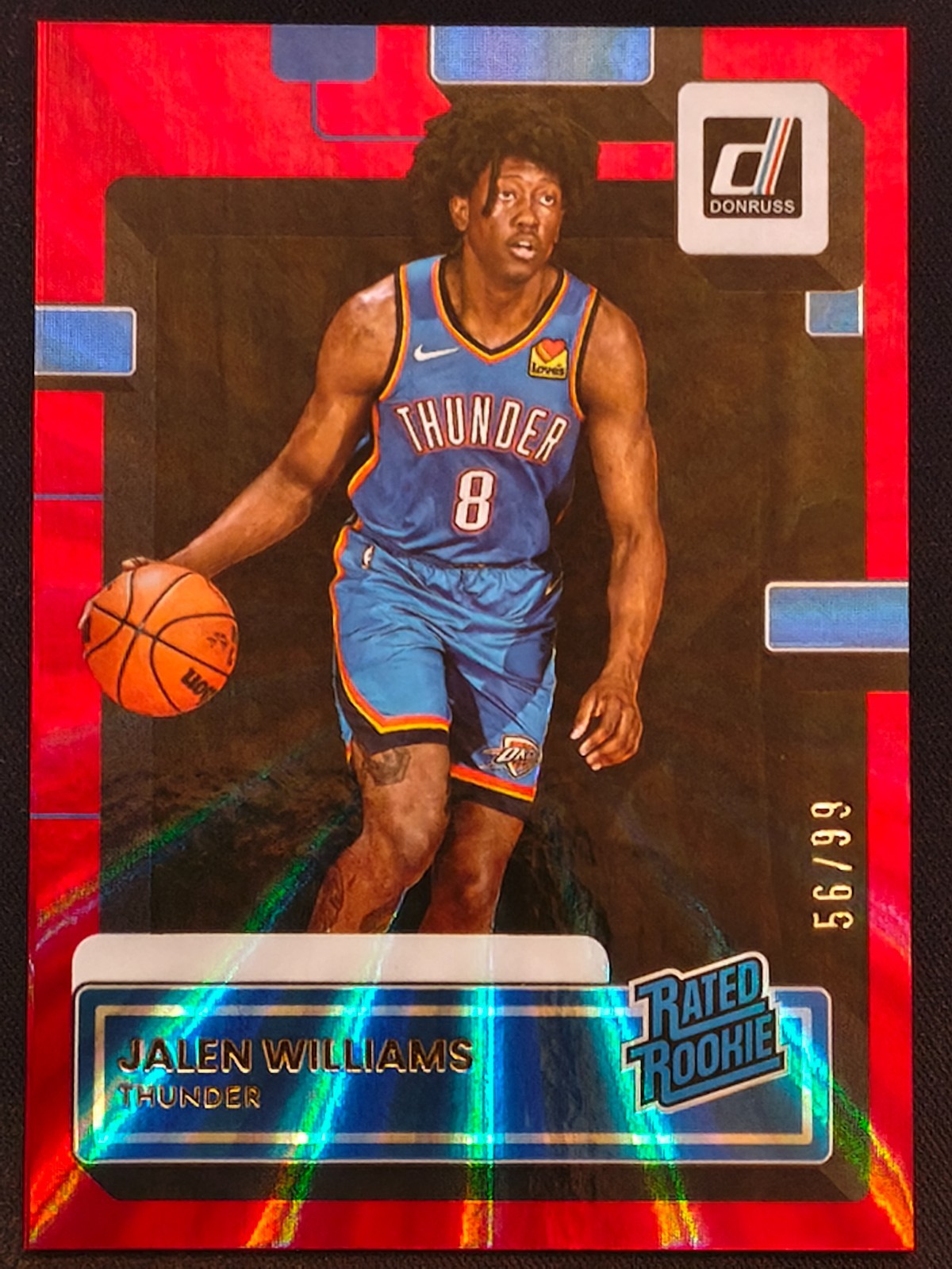 2022-23 Panini Donruss Rated Rookies #212 Jalen Williams Holo Red Laser Rc /99