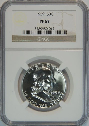 1959 Franklin Silver Half Dollar Proof PF 67 NGC 50C US COIN