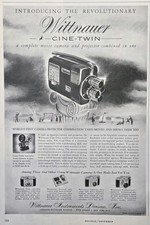 Wittnauer Cine-Twin 8mm Movie Camera Projector Combined Vintage Print Ad 1957