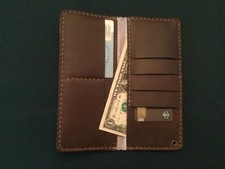 Hand Made Long Man s Biker Wallet. Has Hole For Chain, Rugged Cow Hide.