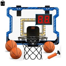 HYES Mini Basketball Hoop Indoor with Scoreboard/LED Light, Glow in The Dark