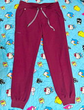 FIGS Technical Collection Women s Burgundy Solid Knit Scrub Jogger Pants M
