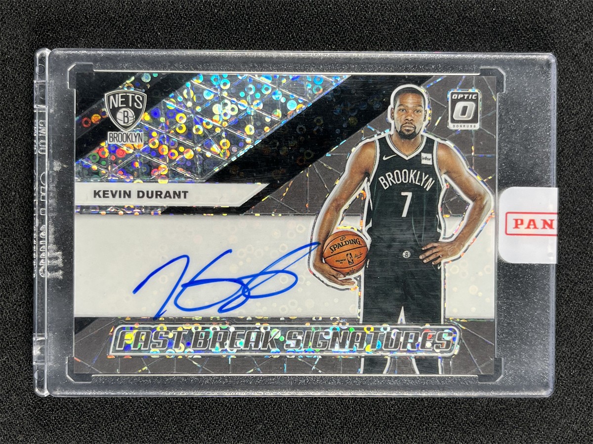 1/1 One Of One ! 2019-20 Donruss Optic Fast Break Kevin Durant Black Disco Auto view 1