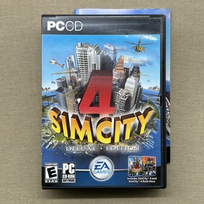 SimCity 4 Deluxe Ed + Rush Hour (PC 2005 CD-ROM) Sim City CLEAN World Simulation