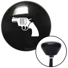 White Hand Gun Black Retro Shift Knob W M16x1.5 Insert Shifter Auto Manual