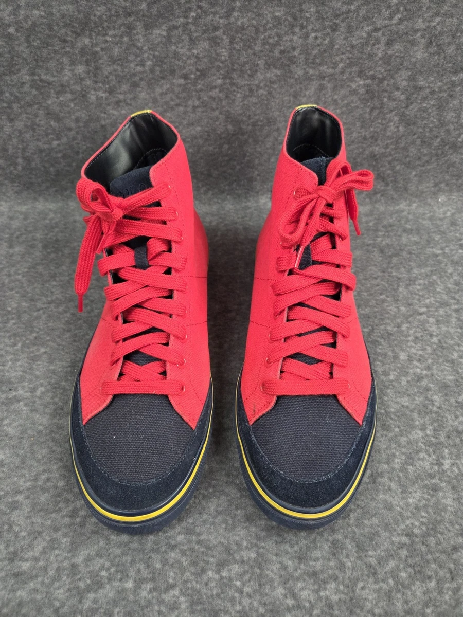 Polo Ralph Lauren Thompson Sneakers Mens Size‎ 9D Red Canvas Slip On Casual NEW Polo Ralph Lauren Men main image 4