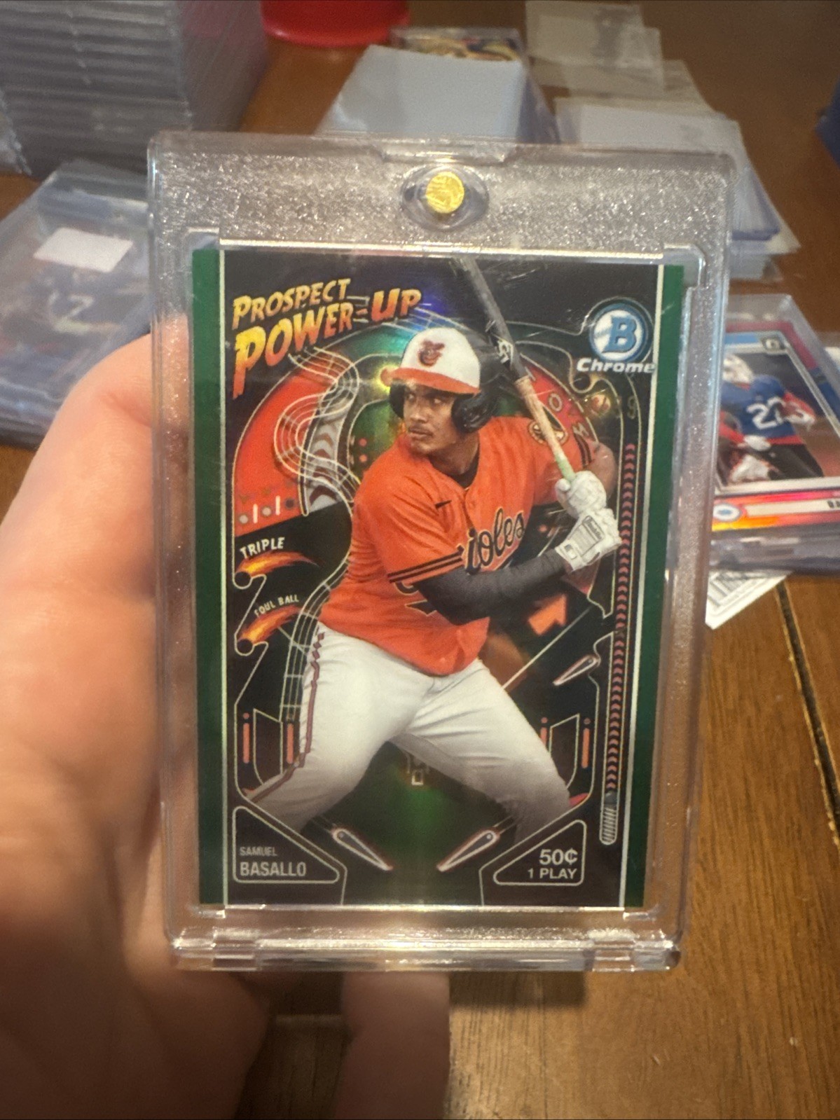 2024 Bowman - Prospect Power-Up Samuel Basallo #PP-8 Green Refractor /99 (RC)