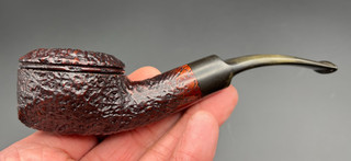 VINTAGE FISCHER Estate Tobacco PIPE RUSTICATED ESKIMO RHODESIAN SHAPE BUFFALO NY